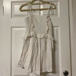 princess polly ruffle white mini dress tie shoulders